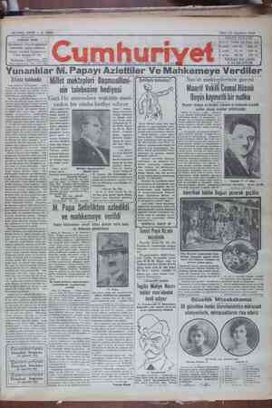 Cumhuriyet Gazetesi 13 Ağustos 1929 kapağı