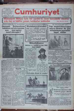 Cumhuriyet Gazetesi 17 Ağustos 1929 kapağı