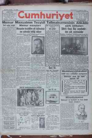 Cumhuriyet Gazetesi 19 Ağustos 1929 kapağı