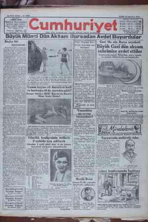 Cumhuriyet Gazetesi 23 Ağustos 1929 kapağı
