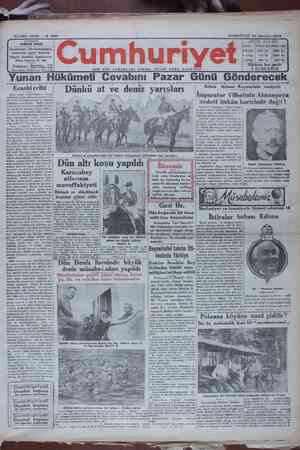 Cumhuriyet Gazetesi 24 Ağustos 1929 kapağı