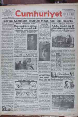 Cumhuriyet Gazetesi 25 Ağustos 1929 kapağı