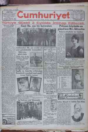 Cumhuriyet Gazetesi 28 Ağustos 1929 kapağı