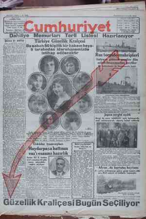 Cumhuriyet Gazetesi 2 Eylül 1929 kapağı