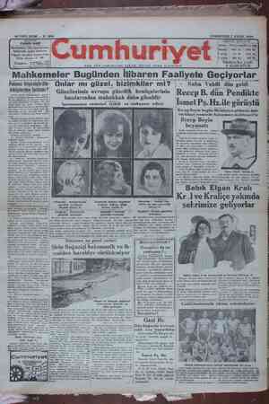 Cumhuriyet Gazetesi 7 Eylül 1929 kapağı