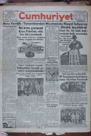 Cumhuriyet Gazetesi 8 Eylül 1929 kapağı