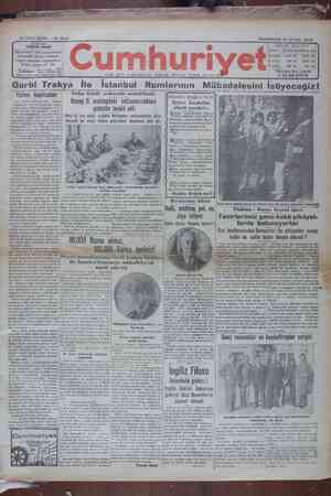 Cumhuriyet Gazetesi 16 Eylül 1929 kapağı