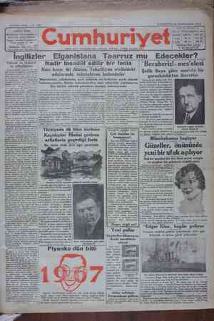 Cumhuriyet Gazetesi 13 Kasım 1929 kapağı