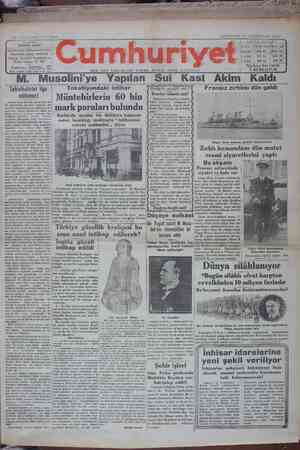 Cumhuriyet Gazetesi 14 Kasım 1929 kapağı