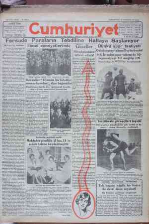 Cumhuriyet Gazetesi 16 Kasım 1929 kapağı