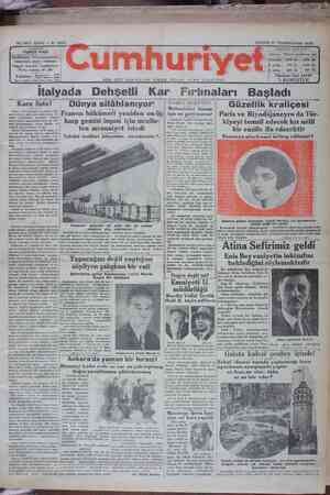Cumhuriyet Gazetesi 17 Kasım 1929 kapağı