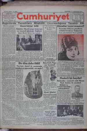 Cumhuriyet Gazetesi 21 Kasım 1929 kapağı
