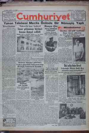 Cumhuriyet Gazetesi 29 Kasım 1929 kapağı