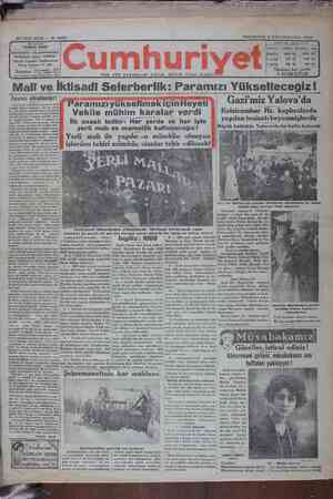 Cumhuriyet Gazetesi 9 Aralık 1929 kapağı