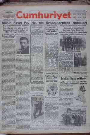 Cumhuriyet Gazetesi 20 Aralık 1929 kapağı