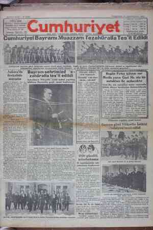 Cumhuriyet Gazetesi 31 Aralık 1929 kapağı
