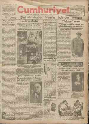 Cumhuriyet Gazetesi 2 Ocak 1930 kapağı