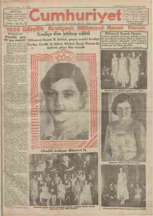 Cumhuriyet Gazetesi 13 Ocak 1930 kapağı