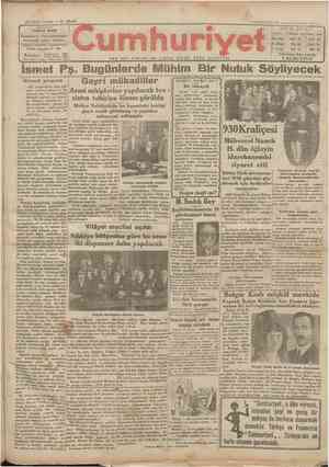 Cumhuriyet Gazetesi 16 Ocak 1930 kapağı