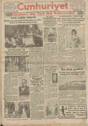 Cumhuriyet Gazetesi 18 Ocak 1930 kapağı