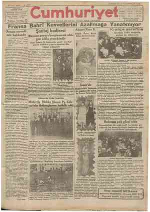 Cumhuriyet Gazetesi 25 Ocak 1930 kapağı