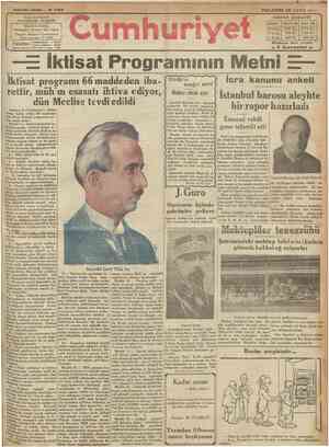 Cumhuriyet Gazetesi 22 Mayıs 1930 kapağı