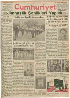 Cumhuriyet Gazetesi 24 Mayıs 1930 kapağı