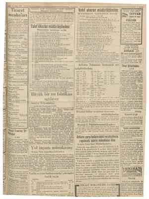  25 Mavıs 1930 Ticaret menbaları Gazetemiz karilerine bir hizmet olmak üzere doğmıdan doğruya memleketimiz tüccarile...