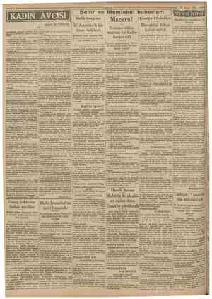  'Cumhmriyet s== 29 töayu KADIN AVCISI Yazan: M. TURHAN 7 Şehir ve Memleket haberleri ) Siyasî icmal Birlik kongresi ler,...