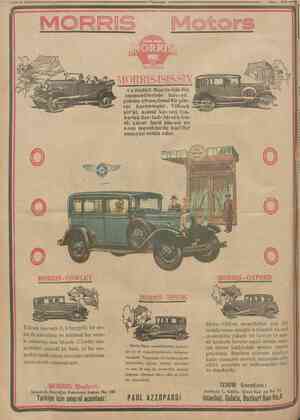  Mayıs 1930 MORRISISISSIX 6 s lindirli MorrislsisSix otomobillerinin kuvv eti, çoktan cihanşümul birşöhtet kazanmıştır. Yüksek