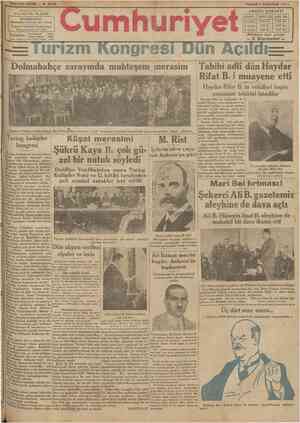 Cumhuriyet Gazetesi 1 Haziran 1930 kapağı