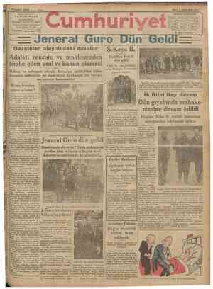 Cumhuriyet Gazetesi 3 Haziran 1930 kapağı
