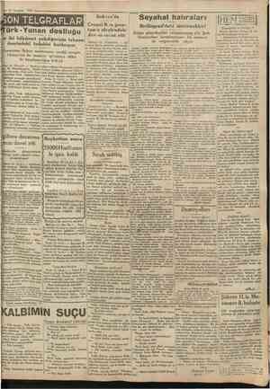  14 Temmuz 1930 SON TELGRAFLAR TürkYunan dostluğu Her iki hükumet yekdiğerinin tebaası üzerindeki tedabiri kaldırıyor...
