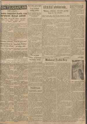  21 Temmirt 1930 Cumharivet ON TELGRAFLAR jark yolunda... Amerika gümrüğü Sivaskayseri hattı ray ferşiyatı ikmal edildi Nafia
