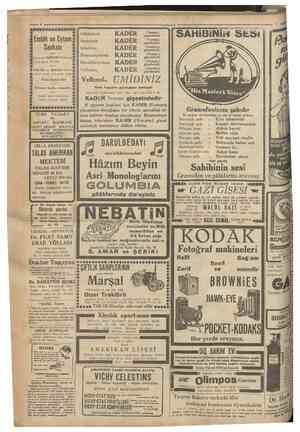  8 Cumhariyet 7 Ağustos 1930 KADER | Emlâk ve Eytam f Saadetiniz KADER İ Bankası • Ikbaliniz; KADER p • Memnuniyetiniz; KADER