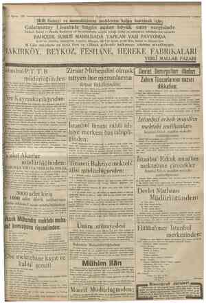 11 Agustos 1930 Cumfutrîyet Millî Sanayi ve roamulâtımızı muhterem halka tanıtmak için: Türkiye Sanayi ve Maadin Bankasına