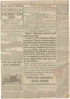  FVüI 1S3Ü r'ı"'!"'"ı«ıı " 111 ıılUllUİİÎlmılîîiU 9 c Camhtzrîyet jliii'i»ıııııııııı« Fi! I BÜYUK İKRAMİYE 35,000 LiRADIR....