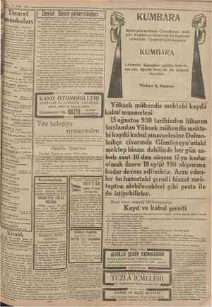  17 Eylul 1930 CumFıariyet Ticaret menbaları Bezugsquellen Nachtoeis Gazetemiz karilerine bir hizmet olmak üzere doğrudan...