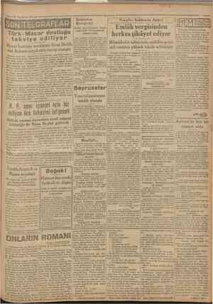  21 TeşrînıVni 1930 Camhuriyet SON TELĞRAFIIAR Sııorcııiar Birleşniz! Kulüp murahhasları btıgün saat ikide Türkocağmda...