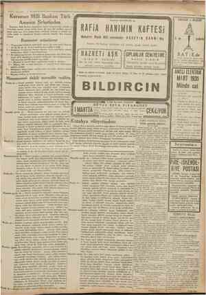  •b Cumhuriyet Karaman Millî Bankası hissedaran heyeti umumiyesince alelâde ve fevkalâde surette içtima etmek üzere 22 mart