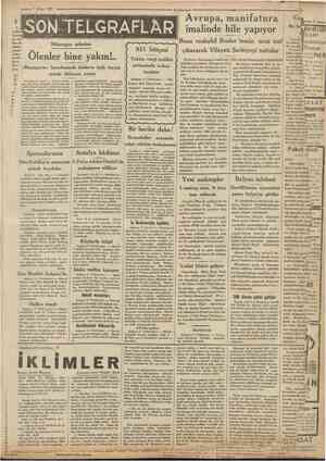  3 Nlsao 1931 Cumhurlyet Avrupa, manifatura imalinde hile yapıyor Nikaragua zelzelesi Gençlik aşısı Bir İsviçre'li yeni bir