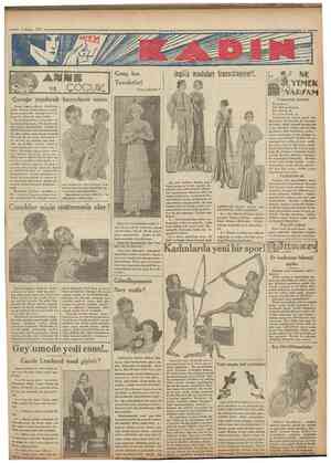  3 Mayu 1931 Camhartyeii 1 Genç kız Tuvaletlerî Nasıl olmalı ? ingiüz modaları fransızlaşıyor!.. ÇOCUld Çocuğa yapılacak...