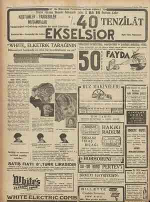  ı&tmhariyet 6 Haziran 1931 Vesaireden mürekkep mühim bir stok üzerinde Galata'da Karaköy'de kâin KOSTÜMLER PARDESULER...