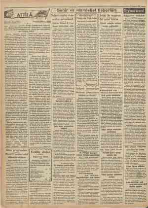  Cumhuriyet 2o Haziran ••>. r ATTILA Muharriri: Marcel Brion Sehir ve memleket haberleri Hâkim Mithat B. 3 ay hapse mahekum