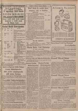  s27 Temmuz 1931 11 ağustos 1931 dedir Ayro: 15.000 12,000 10,000 Liralık ikraıniyeler ve 20.000 Liralık Bir Ikâîat Vardır.