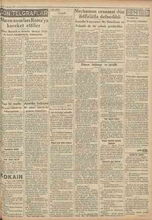  7 Ağustos 1931 CumKuriyeİ ARA SlRAt SON TELGR AFL A Alman nazırian Roma'ya hareket ettiler îngiltere Başvekili ve Amerika...