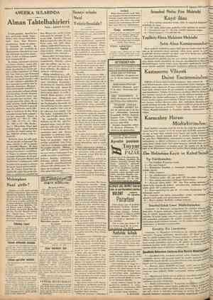  ?Cmmhuriyet •22 A£ustosl931 AMERİKA SULARINDA Alman Tahtelbahirleri Nakili : ABİDİN DAVER Ticaret gemileri, Amerika'nın şark