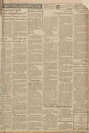  30 Kânunuevvel 1931 "Camhtrrîvet SON TELGRAFLAI3 İnhisarlar vekâleti 4 müdiriyeti umumiye hainde idare edilecek Ankara 29...