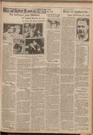  20 Mart 1932 Camharivef: Garip Bir usul PAZARDAN PAZARA : Bizde ve îngiltere'de.. Futbol hâdiselerine bîr nazar Havalarm...