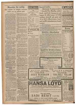  23 Mart 1932 Manidar iki tebliğ Spor teşkilâtı ile kulüpler arasmdaki ihtilâf yeni bir safhaya girdi (Birinci sahifeden...